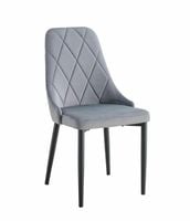 Krzesło tapicerowane szare EVA welurowe glamour do salonu i jadalni