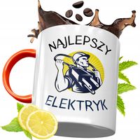 Kubek Pomarańczowy Dla Elektryka Idealny Prezent Z Nadrukiem Ze Zdjęciem
