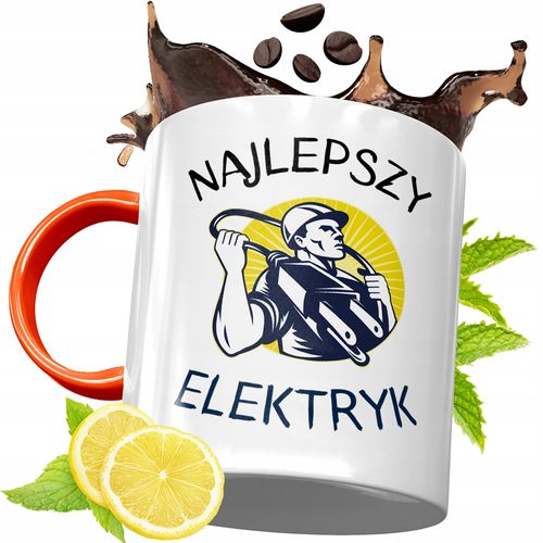 Kubek Pomarańczowy Dla Elektryka Idealny Prezent Z Nadrukiem Ze Zdjęciem na Arena.pl