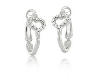 Okrągłe kolczyki z sercami zdobionymi kryształkami Preciosa