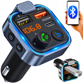 Transmiter Bluetooth Audio FM MP3 BT Szybka Ładowarka 3x USB QC 3.0 RGB