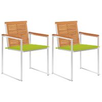 Krzesła ogrodowe z poduszkami, 2 szt., drewno akacjowe i stal