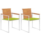 Krzesła ogrodowe z poduszkami, 2 szt., drewno akacjowe i stal