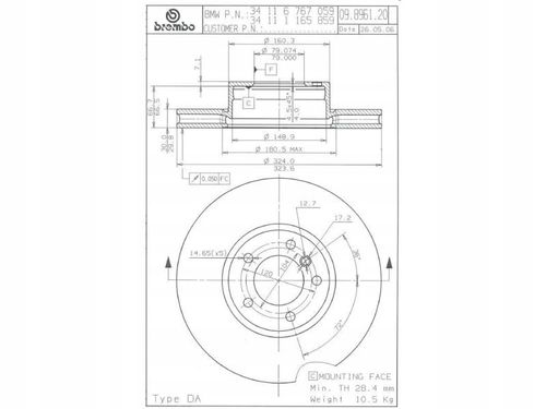 TARCZA HAM PRZOD 324X30 V BREMBO na Arena.pl