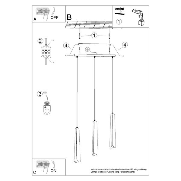 Lampa wisząca PRYSM 3L biała zdjęcie 11