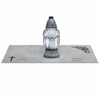 SZKLANA PODSTAWKA POD ZNICZE z dedykacją 60x20cm 497c