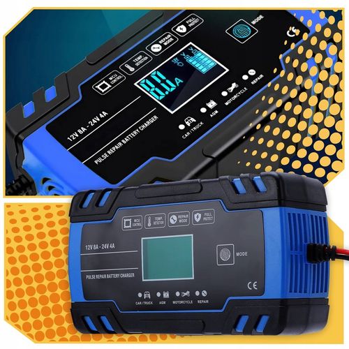 Prostownik AUTOMATYCZNY SAMOCHODOWY FUNKCJA NAPRAWY DO AKUMULATORÓW 12V 24V na Arena.pl