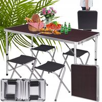 STOLIK STÓŁ TURYSTYCZNY SKŁADANY KEMPINGOWY ZESTAW Z 4 KRZESŁAMI OGRODOWY