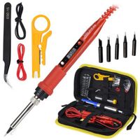 Lutownica Precyzyjna 80W Zestaw Lutowniczy LCD Odsysacz do Cyny Groty ETUI