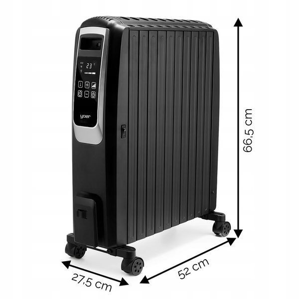 Grzejnik olejowy Yoer 2500W 10 żeberek +Timer +3 moce +Tryb zdjęcie 6
