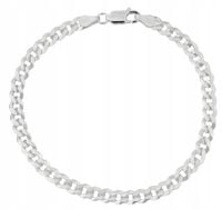 Szeroka męska bransoletka srebrna pancerka diamentowana srebro próba 925