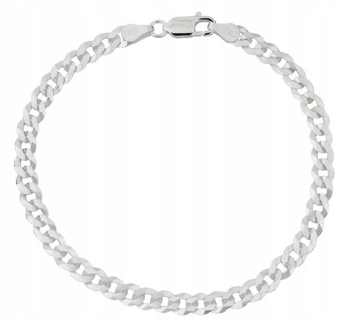 Szeroka męska bransoletka srebrna pancerka diamentowana srebro próba 925 na Arena.pl