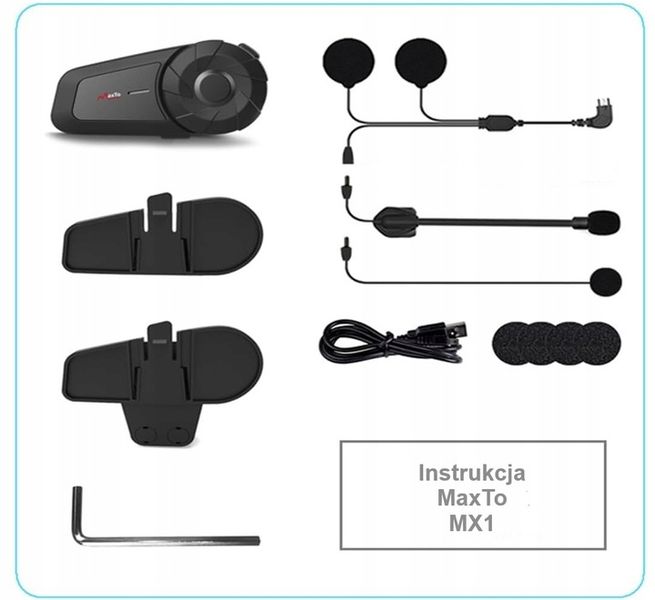 INTERKOM MOTOCYKLOWY BLUETOOTH MAXTO MX1 | BLUETOOTH|POLSKI LEKTOR zdjęcie 13