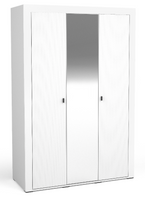 Nowoczesna Szafa 137 cm Biała 3D z Lustrem ROSA DL 3 kolory