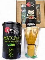Zestaw Do Herbaty Matcha Japoński Bio 100 g z Miotełką Chasen Bambusową Kot