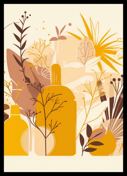 Plakat 64x90cm Złote Rośliny zdjęcie 2