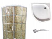 Kabina prysznicowa biała LOFT w duże szprosy 80x80