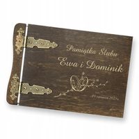 Drewniany FOTO ALBUM prezent Pamiątka ŚLUBU rocznica ślubu