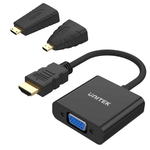 Unitek Y-6355 adapter Micro/Mini HDMI do VGA+audio zdjęcie 1