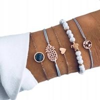 ZESTAW BRANSOLETEK BOHO RETRO PUNK Charms 67
