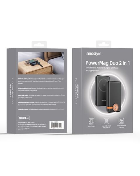 INNOSTYLE POWERDUO 2W1 SZYBKI POWERBANK INDUKCYJNY DO MAGSAFE WATCH 10000 zdjęcie 4