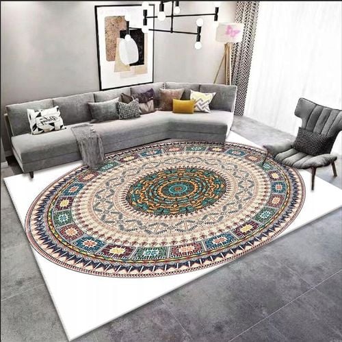 DYWAN OKRĄGŁY DO SALONU 150 CM RETRO VINTAGE ANTYPOŚLIZGOWY BOHO XL!! na Arena.pl