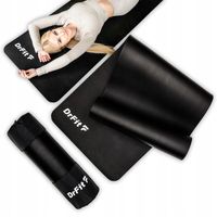 Mata do Ćwiczeń Fitness Jogi Gruba 1cm Mocna Wygodna Antypoślizgowa Czarna