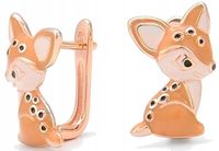 Kolczyki srebrne dla dziewczynki sarenka angielskie zapięcie sarenki bambi