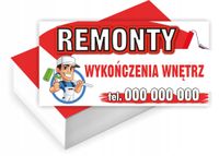 Wizytówki firmowe GOTOWY PROJEKT GRATIS 100 sztuk WYKOŃCZENIE WNĘTRZ REMONT