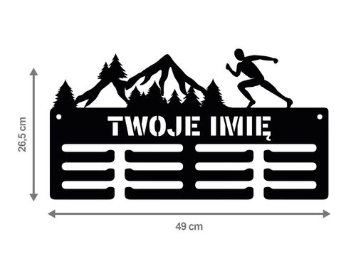 Wieszak na medale GÓRY RUN twoje imię dowolny tekst 78.3 na Arena.pl