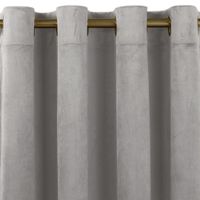Zasłona VILA velvetowa na złotych przelotkach 400x175 szara  Homede