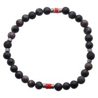 Bransoletka męska na gumce - Jaspis, lawa i Hematyt 21 cm