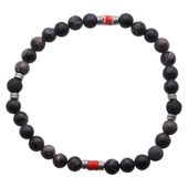 Bransoletka męska na gumce - Jaspis, lawa i Hematyt 22 cm