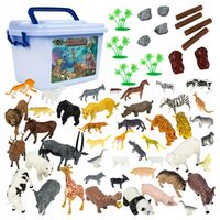 FIGURKI DZIKIE ZWIERZĘTA SAFARI WILD ZOO ZWIERZĄTKA KOLEKCJA 58 EL +KUFEREK
