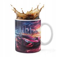 KUBEK CERAMICZNY 330ML DRUK - AUTA SUPER SAMOCHODY PLAŻA MIASTO NOC