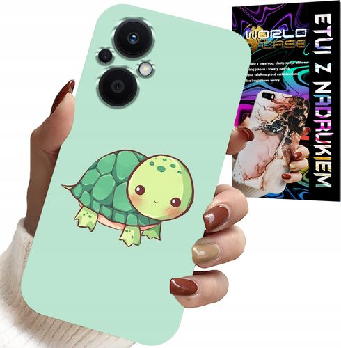 ETUI DO OPPO RENO7 LITE 5G - SŁODKIE ŻÓŁWKI WZORY DLA DZIECI + SZKŁO na Arena.pl