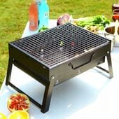 GRILL TURYSTYCZNY WĘGLOWY SKŁADANY PRZENOŚNY KEMPINGOWY + Szczypce Gratis
