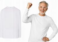 Podkoszulek męski z długim rękawem 100% bawełna BIAŁY bez ocieplenia