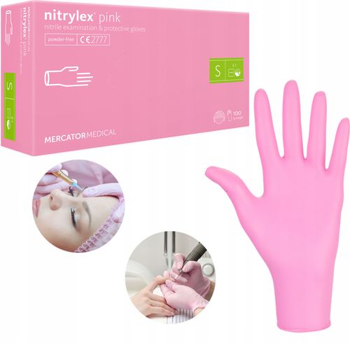 rękawice nitrylowe 100 szt. 7-s nitrylex pink na Arena.pl