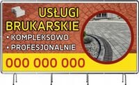 Plandeka reklamowa 100x50 cm Brukarstwo / Układanie kostki brukowej
