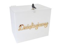 Urna skrzynka skarbonka na ślub 30x20x25cm plexi ze złotym napisem