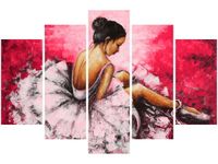 OBRAZ BALETNICA RÓŻOWYM TLE