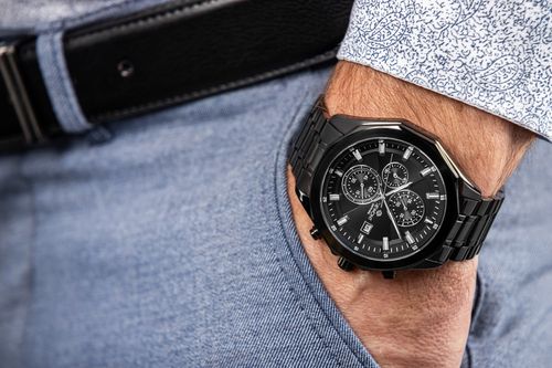 zegarek męski giewont chronograph sapphire czarny gw7290-b1 na Arena.pl