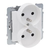 SUNO - Gniazdo 2X2P+Z z przesłoną - 16 A - 250 V~ - zaciski automatyczne - możliwość montażu w ramkach wielkorotnych, Biały - Legrand 721190