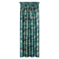 Zasłona na taśmie z nadrukiem welwet DAVOS 140X270 ciemnozielona