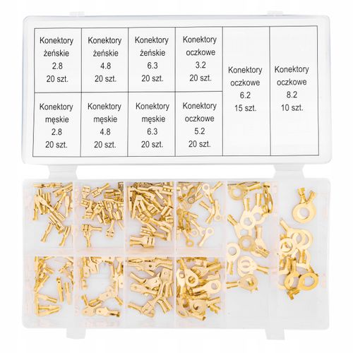 ZESTAW KONEKTORÓW KABLOWYCH ELEKTRYKA KONEKTORY WSUWKI DO KABEL 185 SZT na Arena.pl