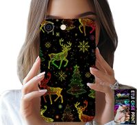 ETUI DO IPHONE ( 6 PLUS ) - RENIFER, PŁATEK ŚNIEGU, CHOINKA + SZKŁO