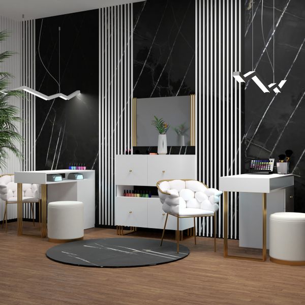 REGAŁ KOMODA KLARA 90 CM BIAŁY MAT nogi metal salon sypialnia zdjęcie 12