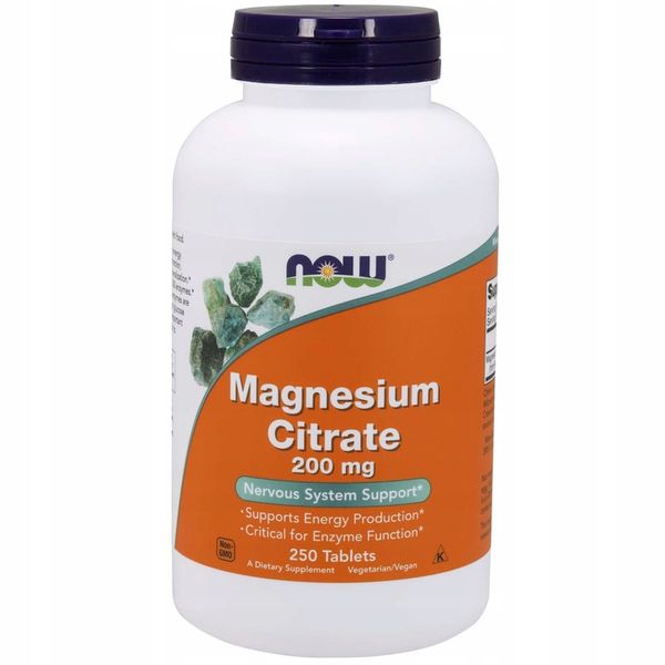 Now Foods Magnesium Citrate suplement diety 250 tabletek zdjęcie 3