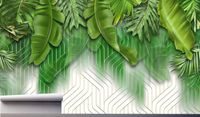 Fototapeta ZIELONE LIŚCIE PALMOWE ZŁOTE 390x280